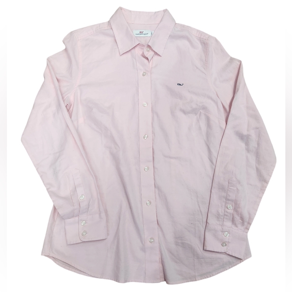 Vineyard Vines Women's Pink Classic Poplin Oxford Button Down Shirt 8